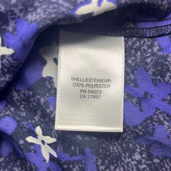 Banana Republic Black Blue Floral Ruffle Racerback Tank Top Camisole Small Boho - Picture 5 of 7